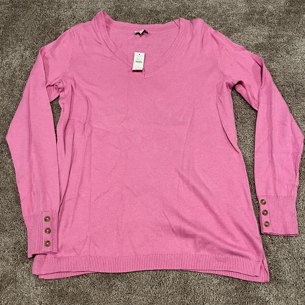 Talbots Pink V-neck Sweater